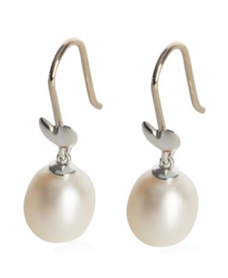 Sterling Pearl Olive Leaf Earrings