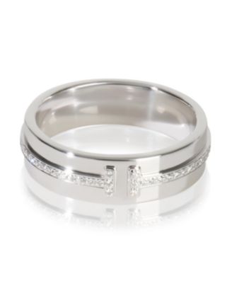 Tiffany & Co. White Gold Diamond Tiffany T Wide Ring