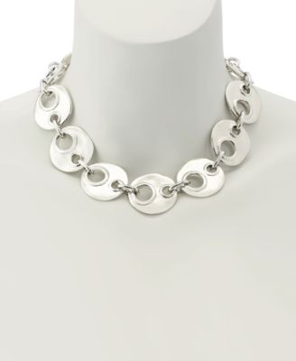 Rhodium Mariner Link Collar Necklace