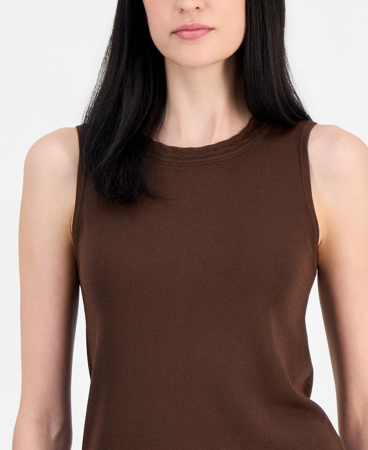Women's Scallop-Trim Sleeveless Top