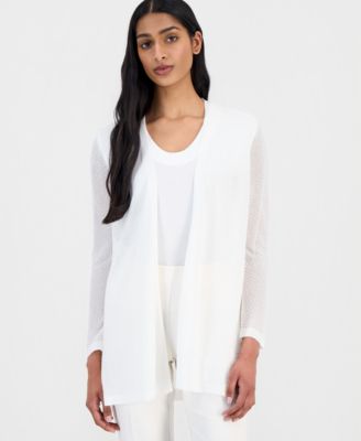 Women's Textured Knit Sheer Cardigan