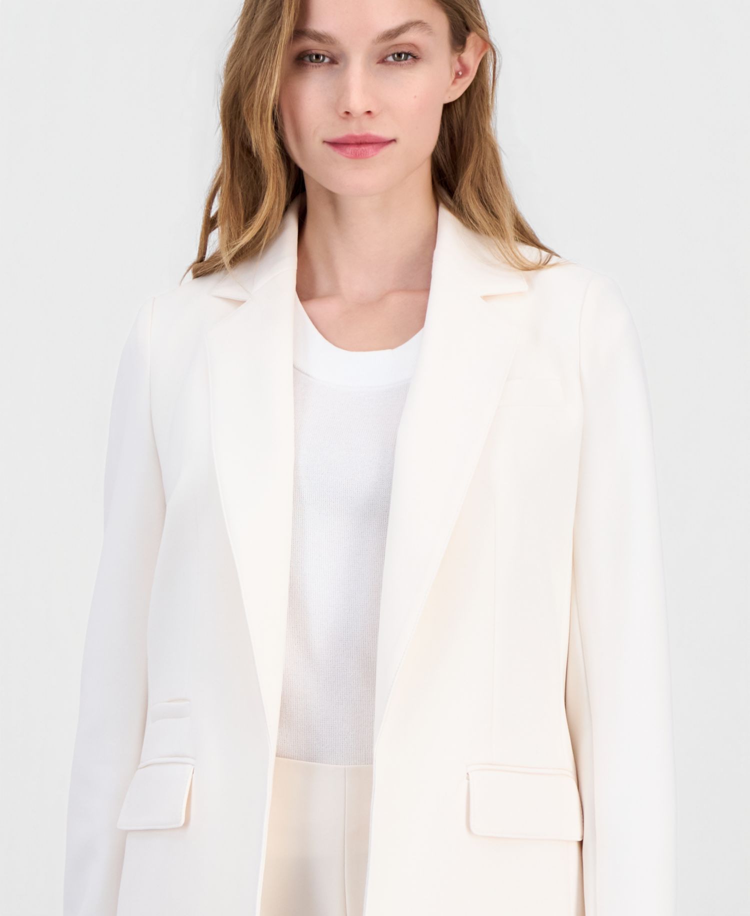 Women's Notch-Collar Open-Front Three-Pocket Blazer
