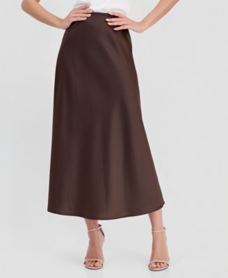 Women's Satin Pull-On Flared Skirt