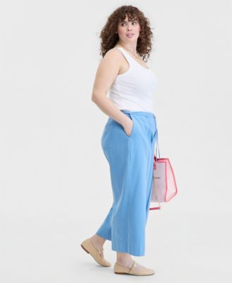Trendy Plus Size Cropped Wide-Leg Pants