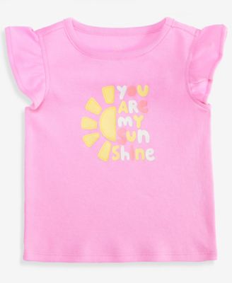 Toddler Girls' 2T-4T Mix & Match You Are My Sunshine Flutter-Sleeve Top