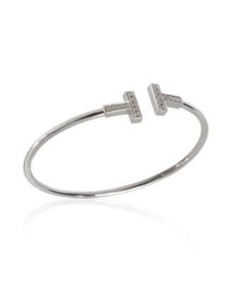 White Gold Diamond Tiffany T Wire Bracelet