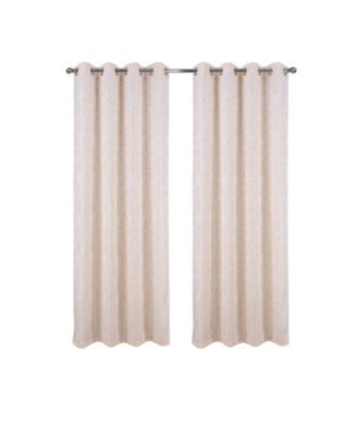100% Polyester 140 GSM Liana Jacquard Grommet Curtain Panel 54" x 84" Beige