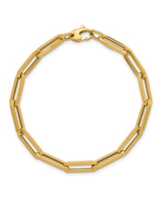 Solid 18k Gold Italian 7.5 Inch 5.3mm Squared Paperclip Link Bracelet