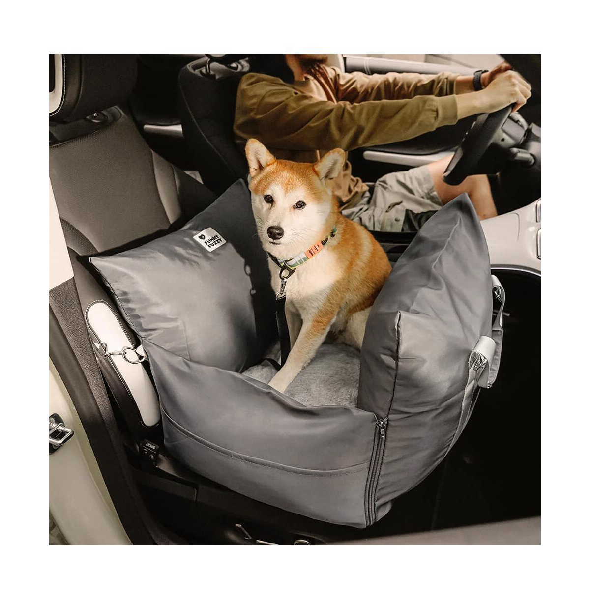 FunnyFuzzy First Class Waterproof Dog Car Double-Seat Bed