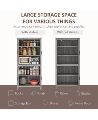 64" Freesding Kitchen Pantry Food Storage Cabinet w/ Shelves,