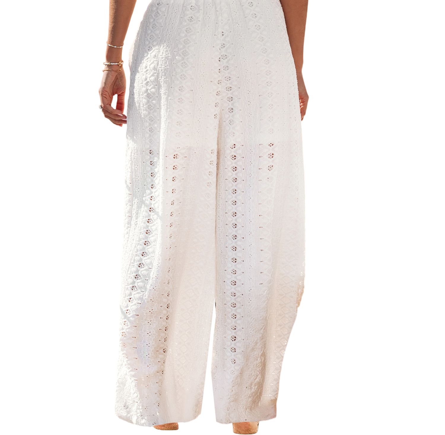 Women's Pull-On Wide Leg Long Pants with Comfortable Fit