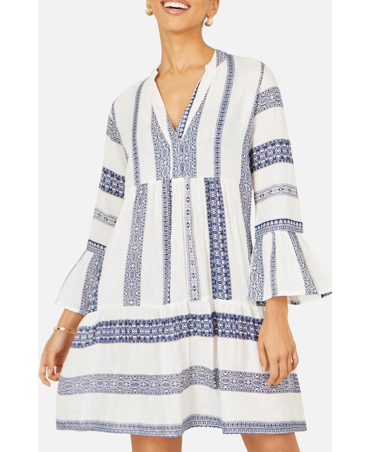 Women's Cotton Stripe Tunic Dress