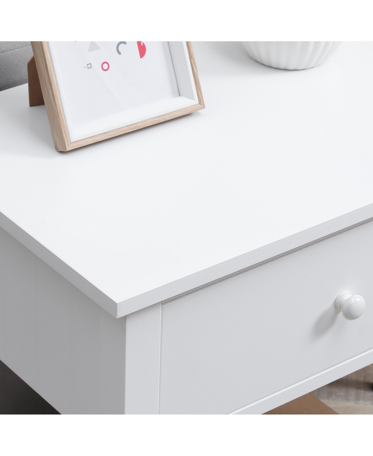 Homcom Nightsd Bedside Table End Table Organizer W/ Drawer Shelf