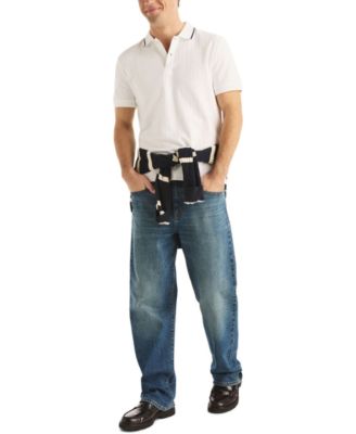 Men's Herringbone Short-Sleeve Polo Shirt