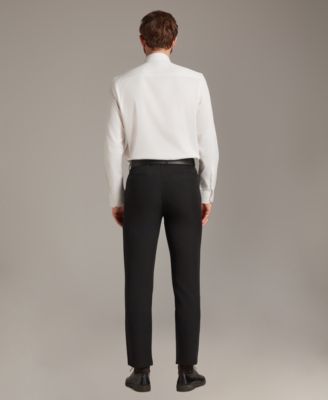 Men's Slim Fit Pleated Dress Shirt