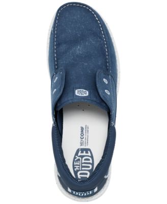 Men's Wally Cru Stretch Canvas Casual Moccasins from Finish Line