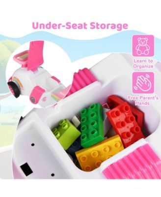 Toddler Ride On Car with Music and Storage Compartment