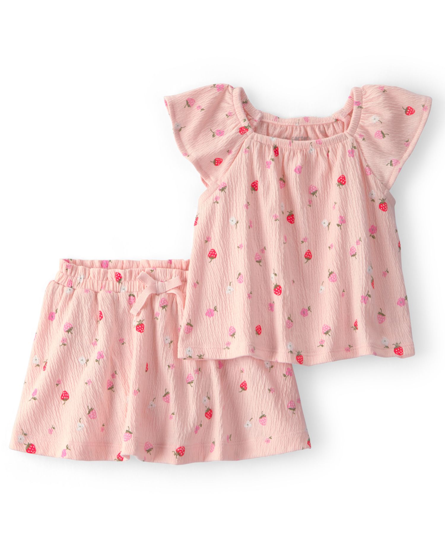 Baby Girls' Strawberry Short-Sleeve Top & Skort, 2-Piece Set