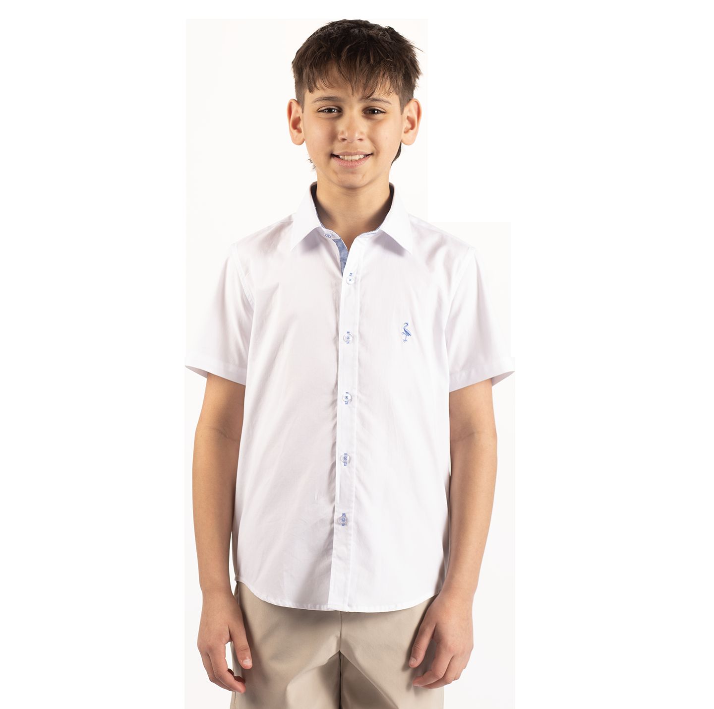 Рубашка Tailorbyrd Signature Oxford Short Sleeve Shirt для мальчиков, цвет: Белый — фото 1