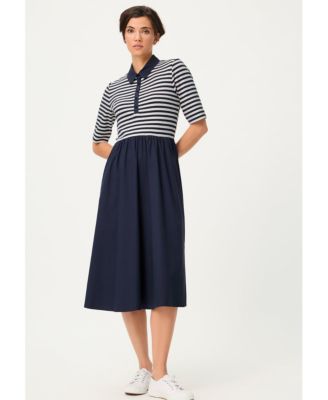 Women's Mixed Media Polo Dress