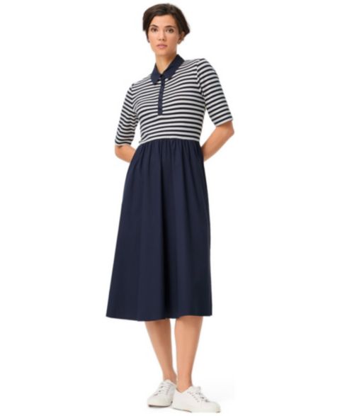 Женское платье Olsen Mixed Media Polo, цвет: Чернильный синий