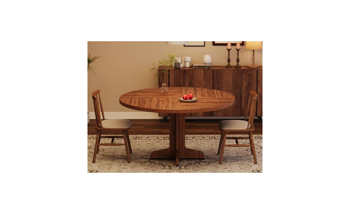 gaomon 47 Inch Round Dining Table for 4-6 People,with Wooden Tabletop and Legs