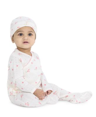 Baby Girls' Top, Footed Pants, and Hat, 3-piece Set