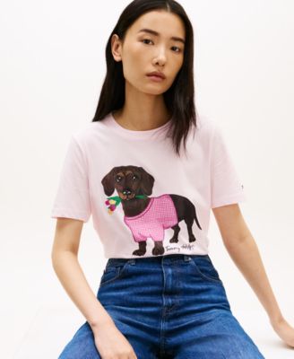 Women's Graphic Dog Print T-Shirt