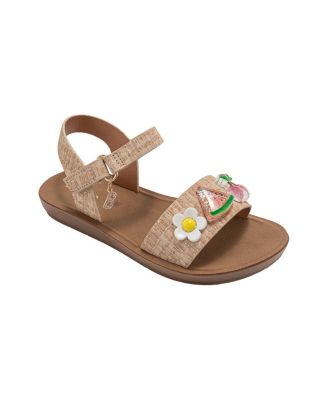 Little Girls Fashion Sandals – Comfy Dressy Shoes with Fruit and Flower Charms