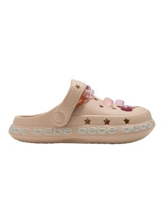 Little Girls EVA Clog with Chain with Logo Grosgrain Ribbon and Charms