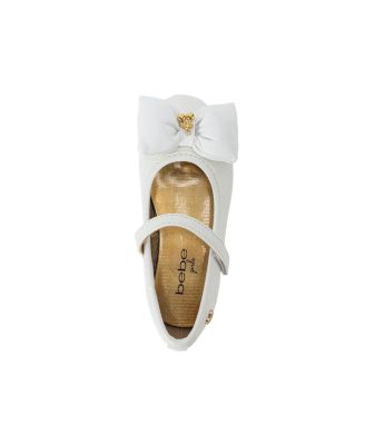 Toddler Ballet Flat with Puffy Bow and Cherry Charm