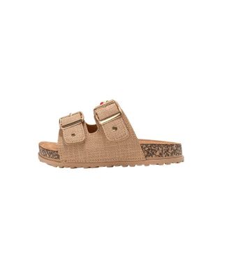 Big Girls Sandals - Comfortable, Easy Slide-On with Cherry Charm Detail
