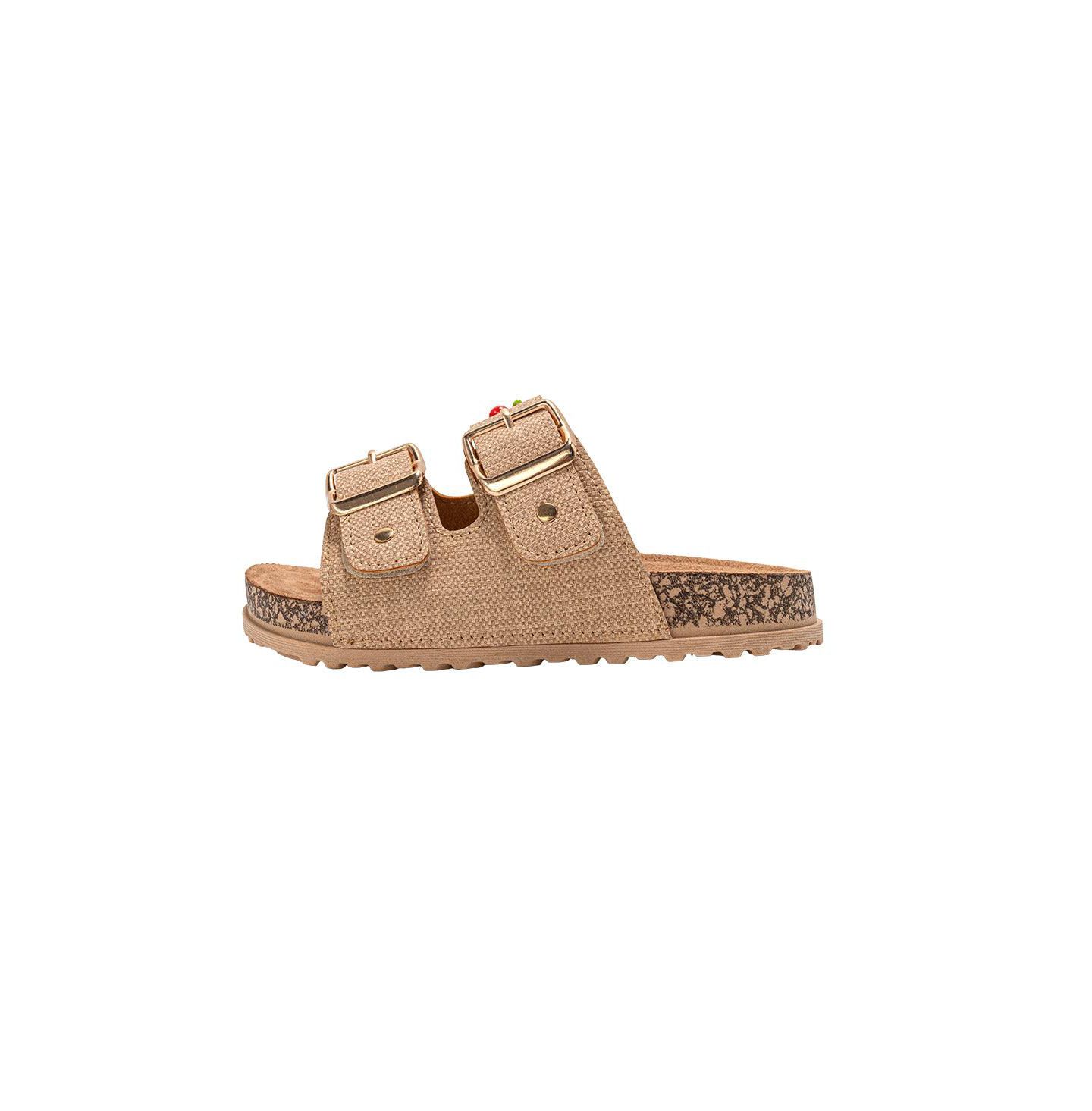 Сандалии Bebe Sandals - Comfortable, Easy Slide-On with Cherry Charm Detail для девочек, цвет: Рыжевато-коричневый — фото 6