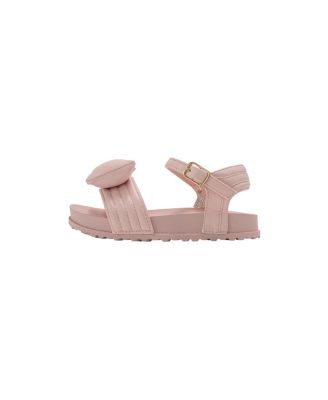 Girls Footbed Sandals - Lightweight Comfort & Adjustable Strap with Puffy Bow Detail