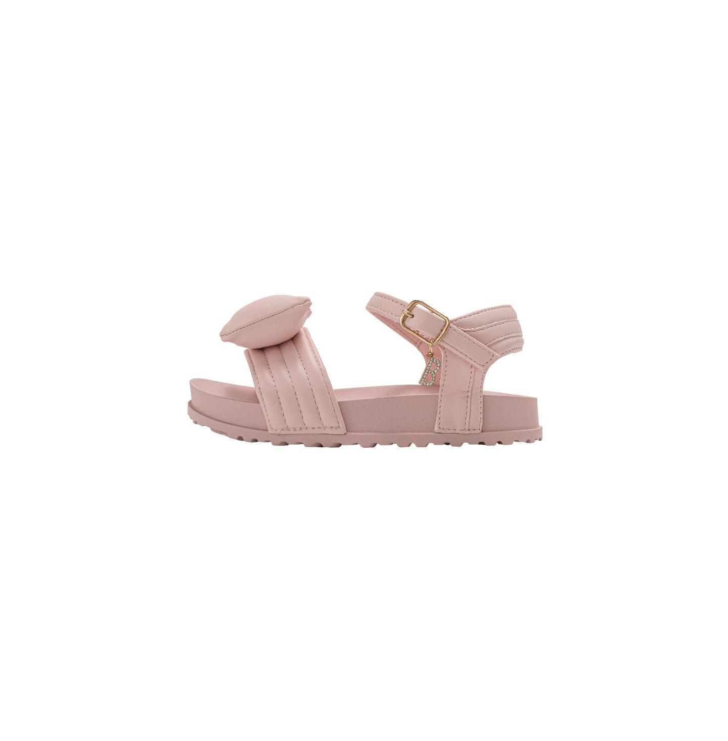 Сандалии Bebe Girls Footbed Sandals - Lightweight Comfort & Adjustable Strap with Puffy Bow Detail, цвет: Пудровый — фото 4
