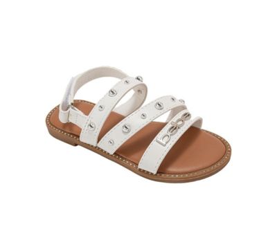 Little Girls fashion Sandals with Dome Stud Logo hw