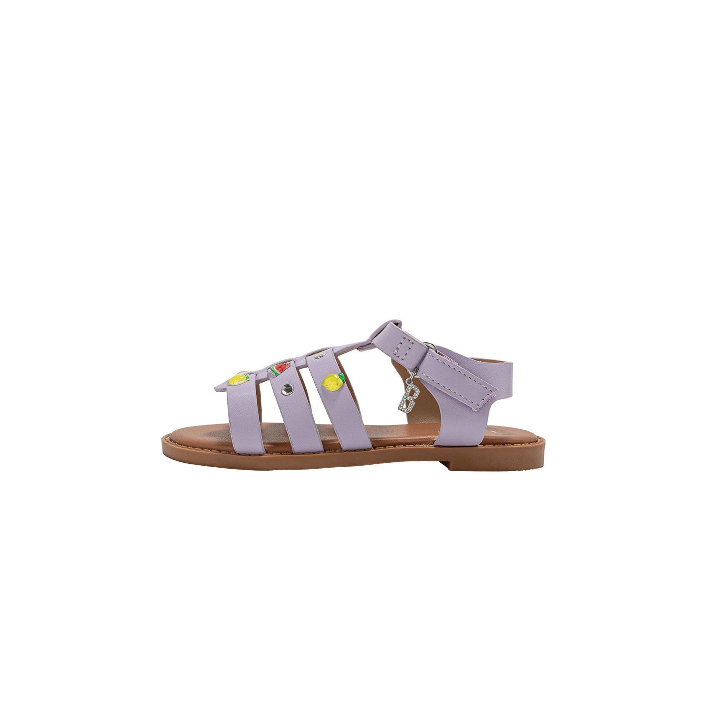 Сандалии Bebe Fashion Sandals – Comfy Dressy Shoes with Fruit Accents, Studs, and Hanging b Charm для девочек, цвет: Лавандовый — фото 4