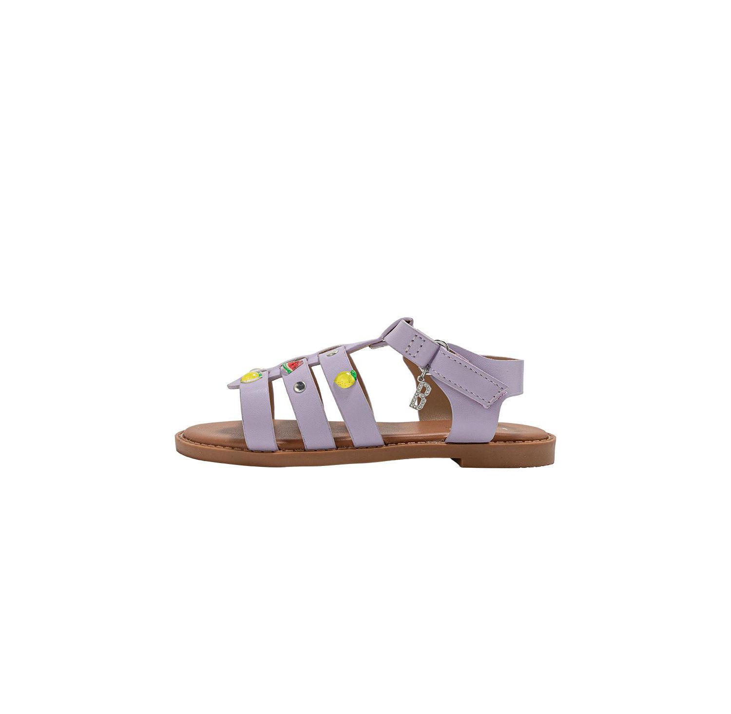Girls Girl's Fashion Sandals – Comfy Dressy Shoes with Fruit Accents, Studs, and Hanging b Charm