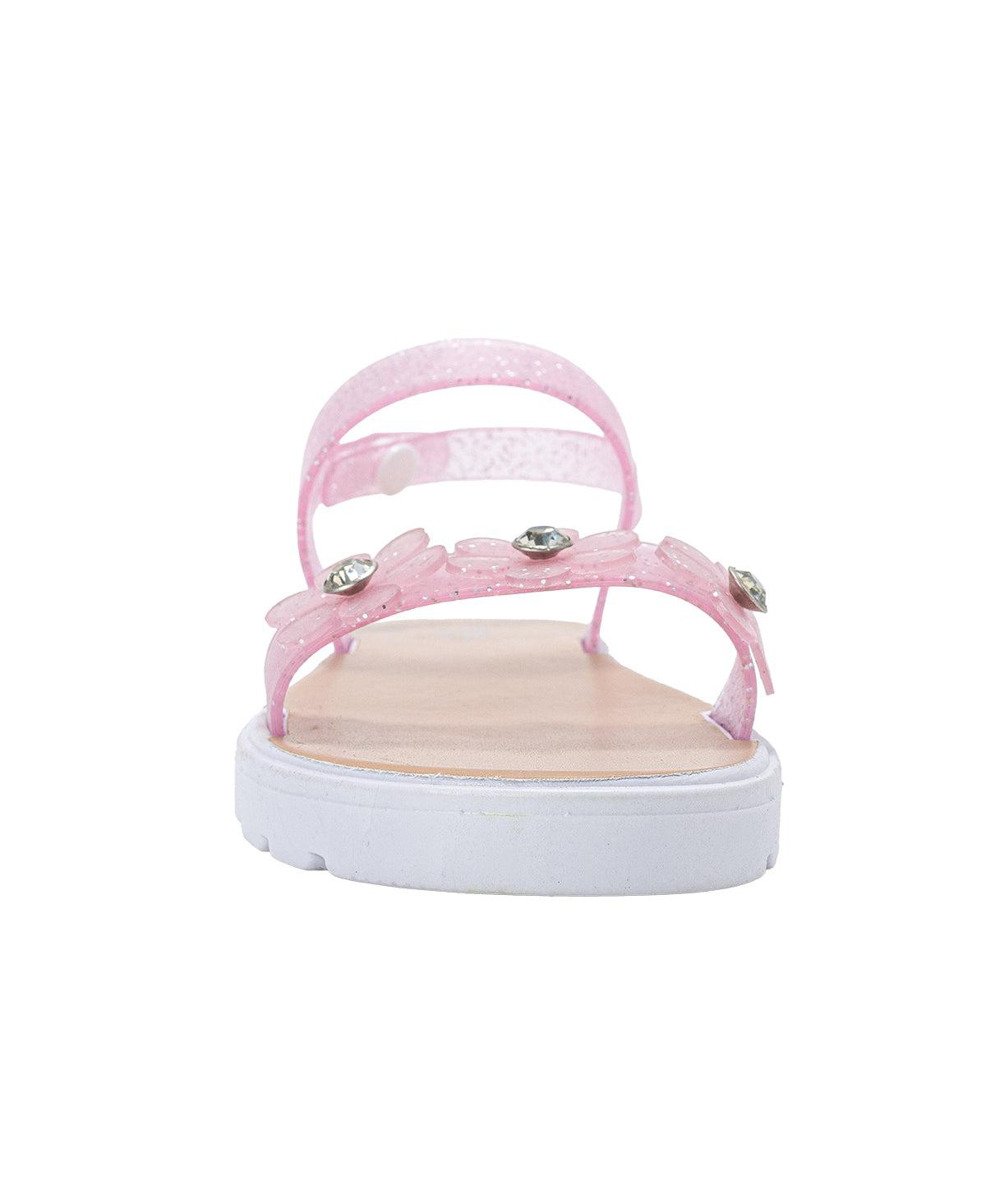 Bebe Girls Pcu sandal with Glitter Flower snd Rs