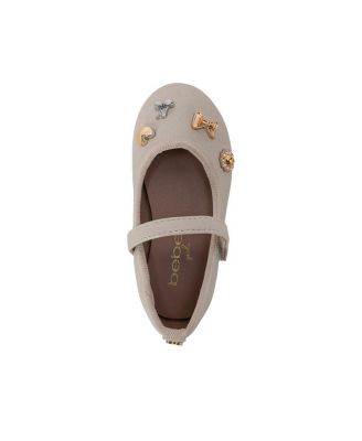 Toddler Shimmer PU Flats - Dressy and Comfortable Shoes with Charm Accents