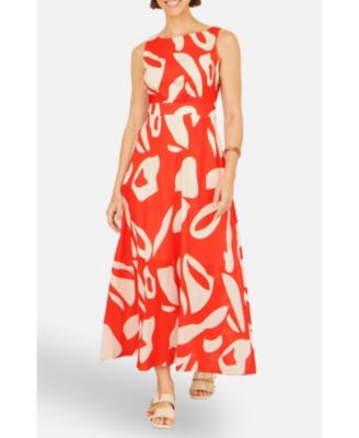 Women's Cotton Abstract Print Maxi Dress