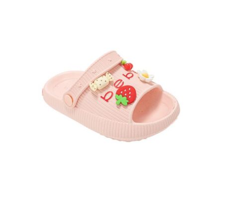 Сандалии Bebe Lightweight EVA Slide with Charms для девочек, цвет: Пудровый