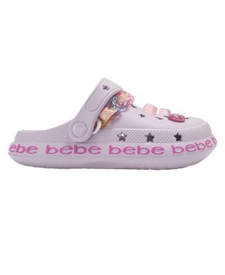 Little Girls EVA Clog with Chain with Logo Grosgrain Ribbon and Charms