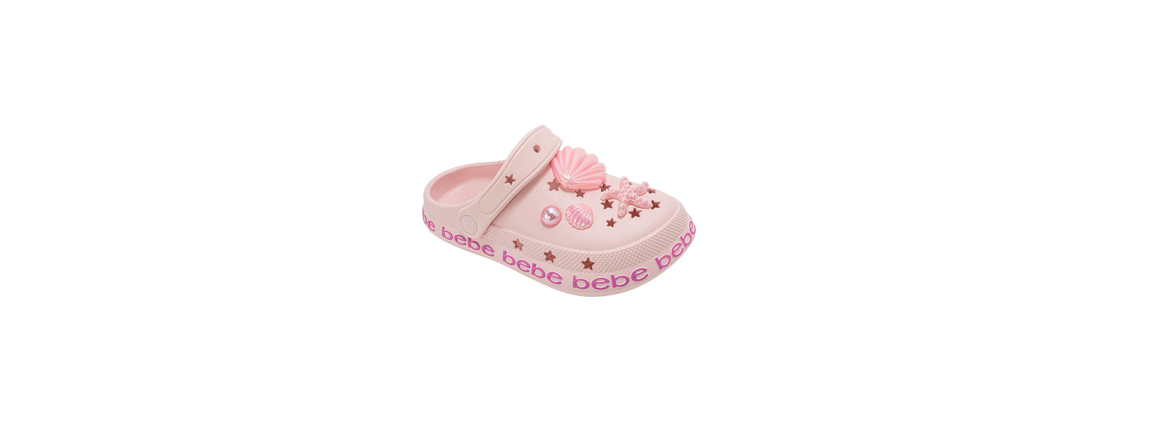 Bebe Big Girls Lightweight Eva Clogs Slip - On Comfy Shoes with Sea Life Charms