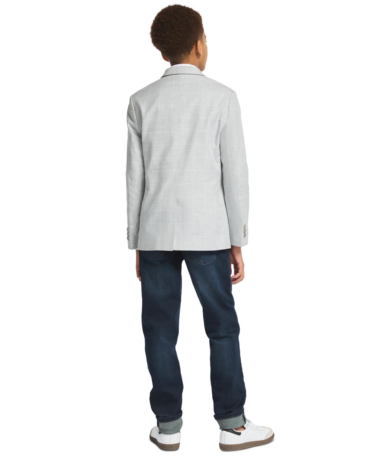 Tommy Hilfiger Boys' 8-20 Textured Check Sport Front Button Coat