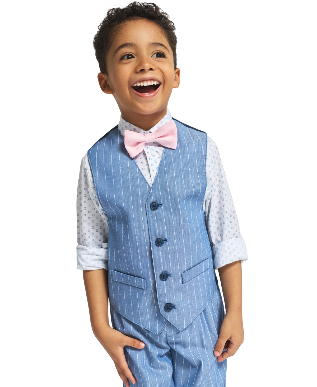 Nautica Boys' 2-7 Long-Sleeve Shirt, Vest, Pants & Bowtie, 4-Piece Set