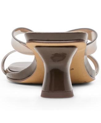 Women's Brevel Vinyl Jelly Thong Low Block Heel Dress Sandals