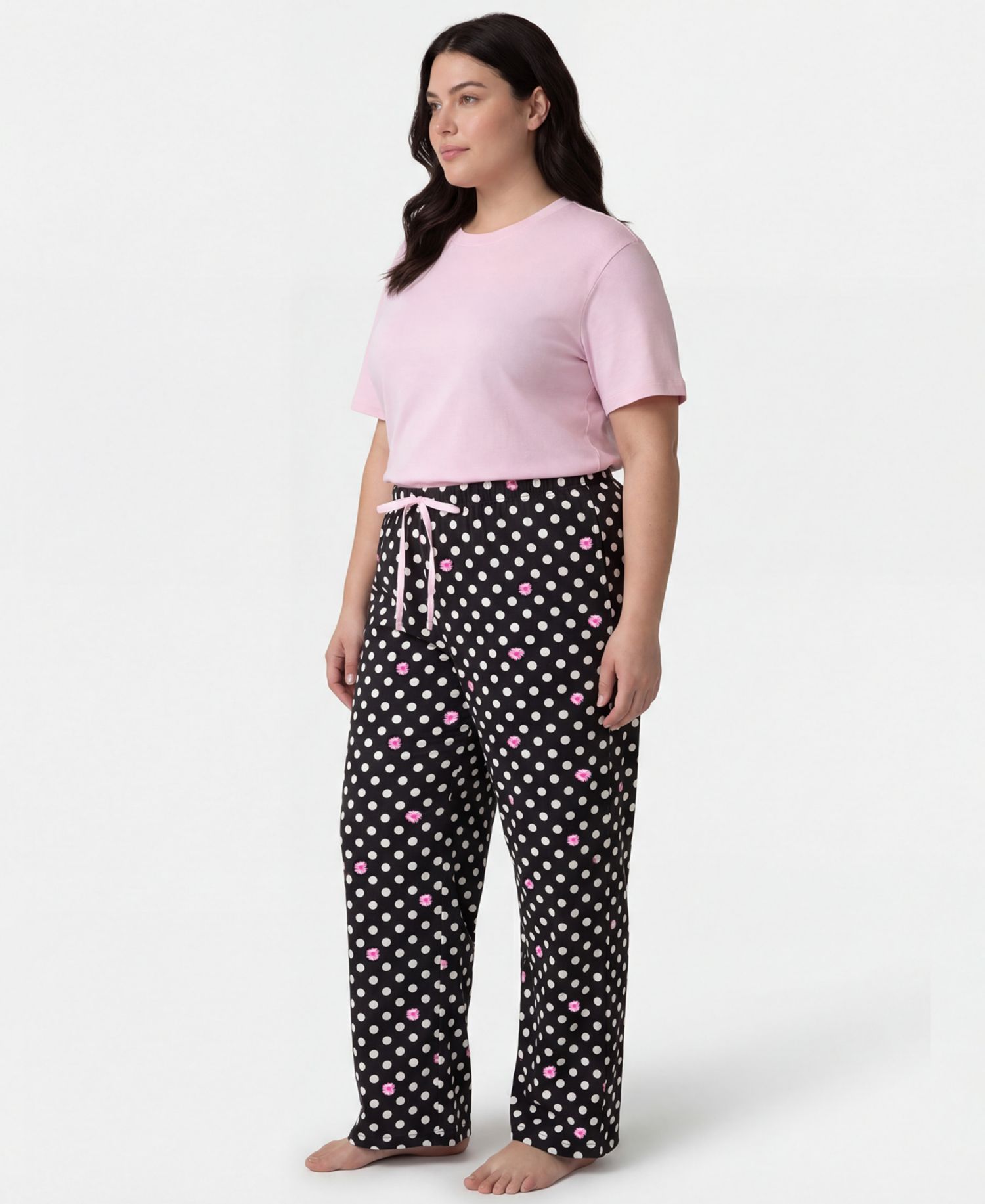 Plus Size Mid-Rise Cotton Pajama Pants