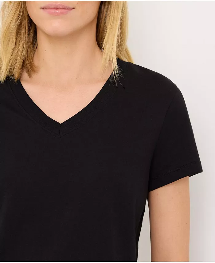 Women's Organic Cotton Softspun Essential V-Neck Tee - thumbnail 2