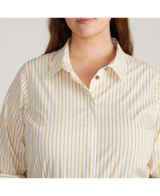 Plus Size Stretch Poplin Shirt Classic Fit